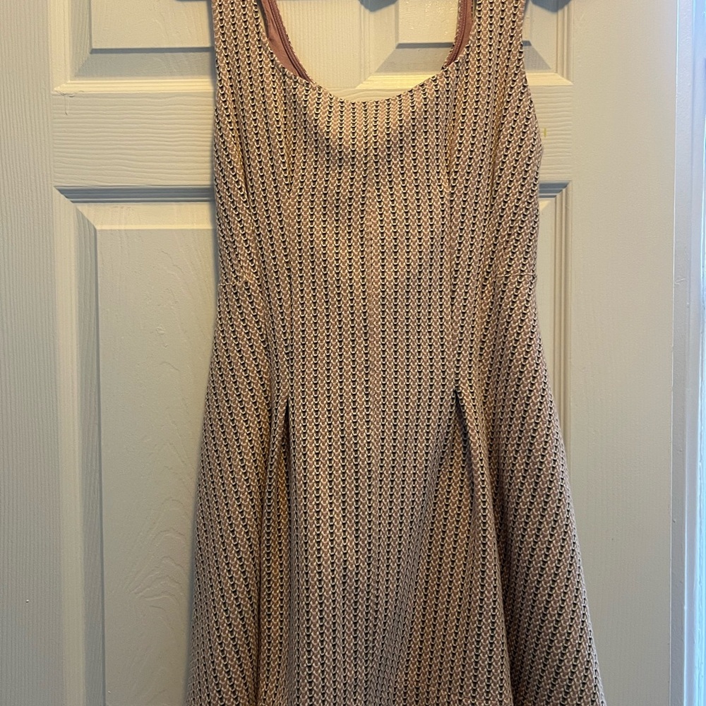 Anthropologie Beige and Black Mini Dress